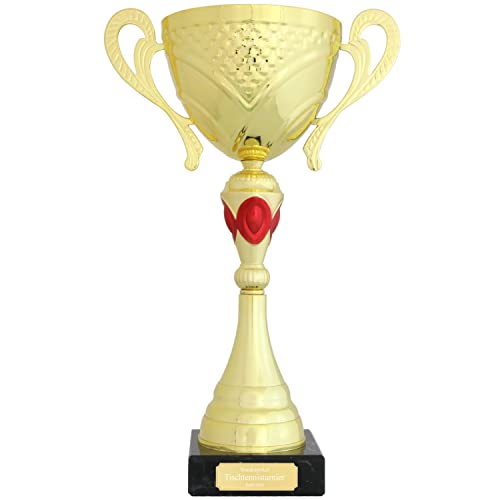 pokalspezialist Wanderpokal Laval mit Gravur Pokal Trophäe Gold 37 cm hoch jetzt selbst gestalten von pokalspezialist