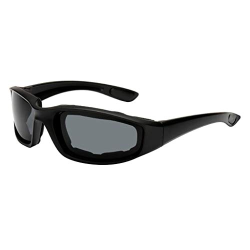 prasku Motorradbrille Brille, Gepolsterte Motorradbrille PC Rahmen UV400, Grau von prasku