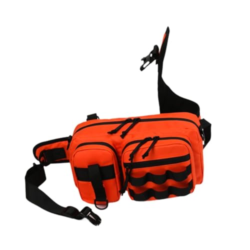 predolo Angelzubehör Aufbewahrungstasche Angelgürteltasche Hüfttasche Angelausrüstung Aufbewahrungstasche für Camping, Orange von predolo