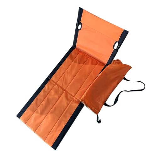 predolo Bodenstuhl mit Rückenlehne Klappstuhl Auflage Campingstuhl Strandsitze für Konzerte, Orange, 38cmx110cmx40cm von predolo