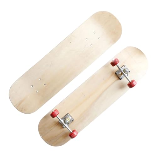 predolo Holz-Skateboard-Deck, Kunst-Malbrett, leeres Longboard-Deck, Kinder-DIY-Skateboard für Kinder, 72 cm mit Rad von predolo