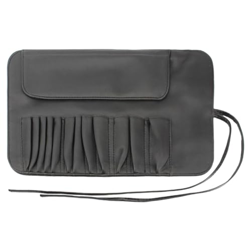 predolo Organizer-Tasche für Make-up-Pinsel, Make-up-Handtasche, kompaktes schwarzes Etui für Make-up-Pinsel, Kosmetiktasche für Lidschattenpinsel, Damen und von predolo