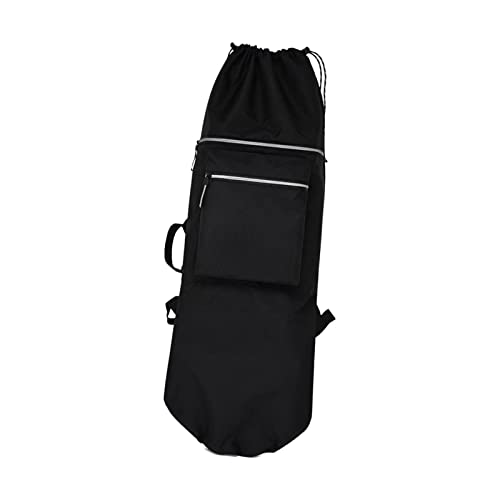 predolo Skateboard-Rucksack mit 2 Taschen, wasserabweisend, verstellbare Träger, Handtasche, Longboard-Tragetasche für Reiseanfänger, Teenager, Kinder, Schwarz von predolo