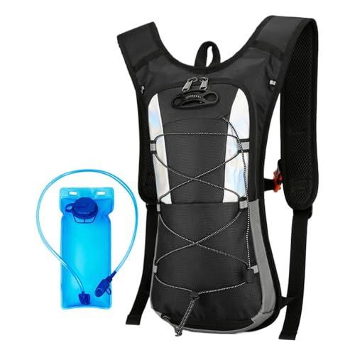 predolo Trinkrucksack für Wanderer, mit 2 Liter Wasserblase, Wasser Tagesrucksack, Trinkrucksack für Outdoor Sport, Rennen, Klettern, Wandern , Schwarz von predolo
