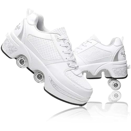 Rollschuh Roller Skates, Schuhe mit Rollen, Rollschuhe Schuhe, Roller Shoes Verstecktes Rollen, Laufsportschuhe Zum Spielen für Männer Und Frauen von preyrocbirds