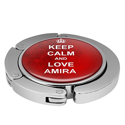 Taschenhalter Keep Calm Personalisiert mit Namen Amira printplanet Chrom von printplanet
