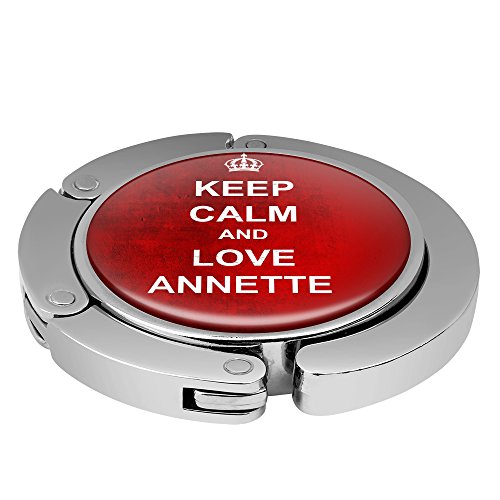 Taschenhalter Keep Calm Personalisiert mit Namen Annette printplanet Chrom von printplanet