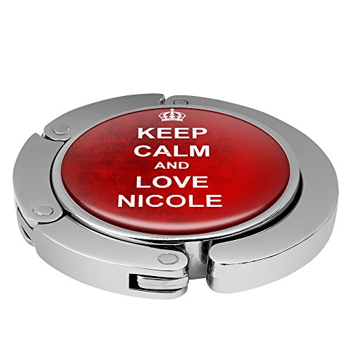 Taschenhalter Keep Calm Personalisiert mit Namen Nicole printplanet Chrom von printplanet