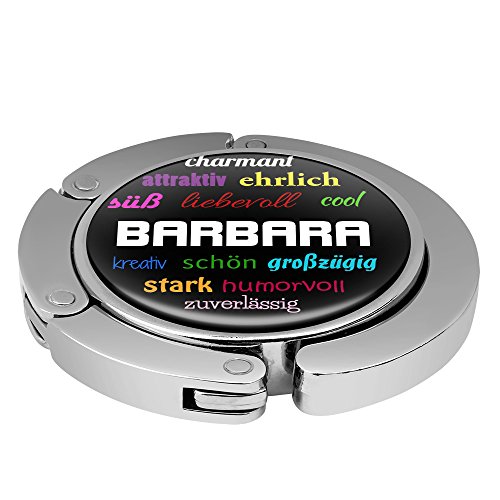 Taschenhalter Positive Eigenschaften Personalisiert mit Namen Barbara printplanet Chrom von printplanet