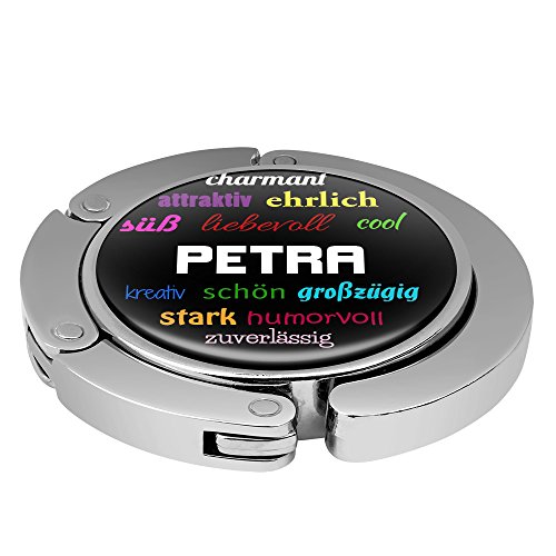 Taschenhalter Positive Eigenschaften Personalisiert mit Namen Petra printplanet Chrom von printplanet