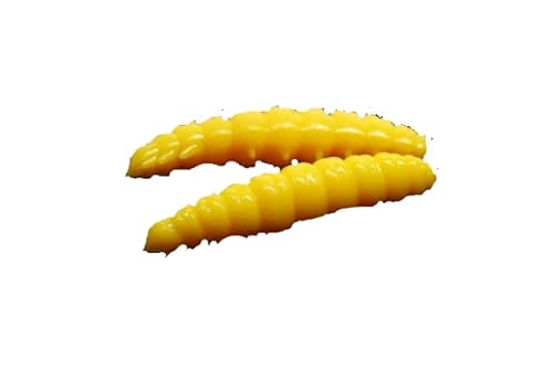 Libra Lures Larva 45mm | Forellenköder Supersoft | Inhalt: 8 Stück | Aroma: Krill (Yellow) von pro-bite