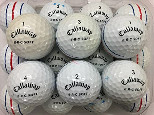pro lake balls Callaway ERC Soft Triple Track Golfbälle, Güteklasse A/B, Weiß, 20 Stück von pro lake balls