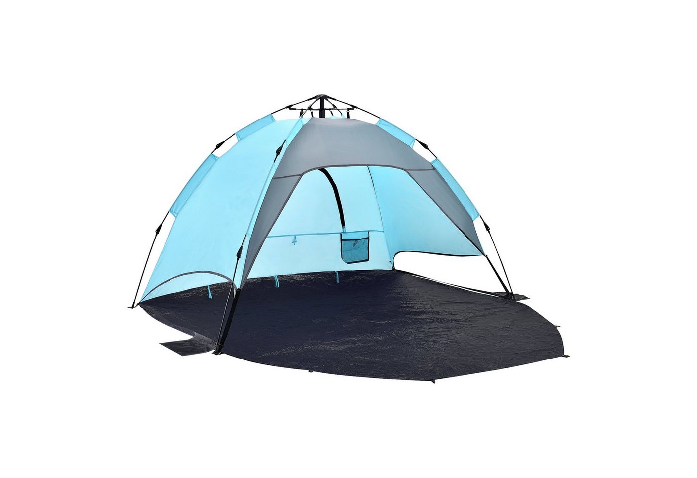 pro.tec Strandmuschel, Personen: 2, »Mullsjö« Pop Up Strandzelt 215x135x140cm Polyester Hellblau von pro.tec