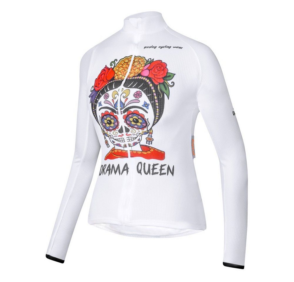 prolog cycling wear Radtrikot Fahrradtrikot Damen langarm „Drama Queen Weiß“ atmungsaktiv von prolog cycling wear