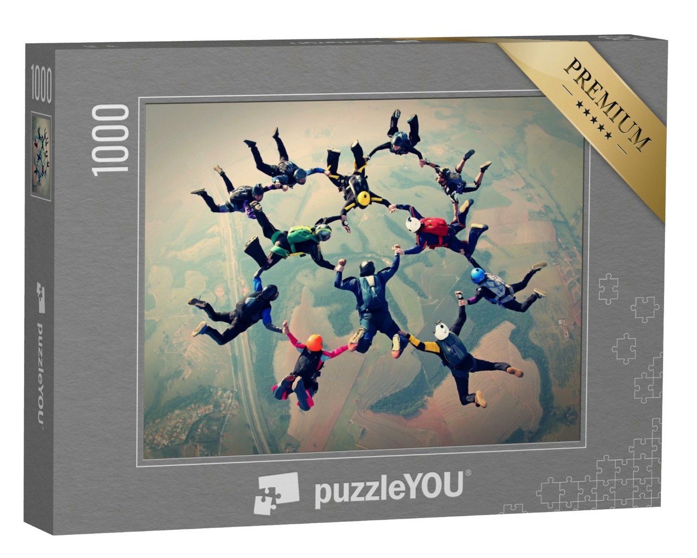 puzzleYOU Puzzle Fallschirmspringen: Formation beim Skydiving, 1000 Puzzleteile, puzzleYOU-Kollektionen Sport, Menschen von puzzleYOU