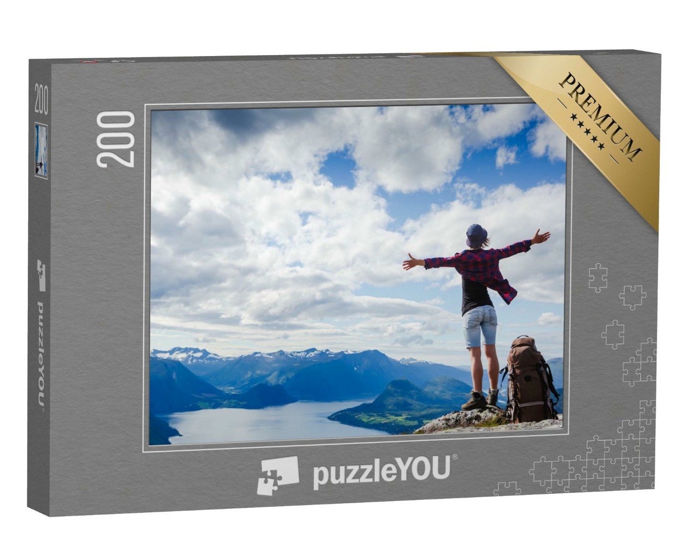 puzzleYOU Puzzle Freiheit pur: Angekommen auf dem Gipfel, 200 Puzzleteile, puzzleYOU-Kollektionen Sport von puzzleYOU