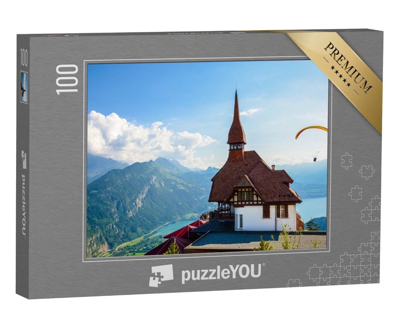 puzzleYOU Puzzle Gipfel des Harder Kulm in Interlaken und Thunersee, 100 Puzzleteile, puzzleYOU-Kollektionen Sport von puzzleYOU