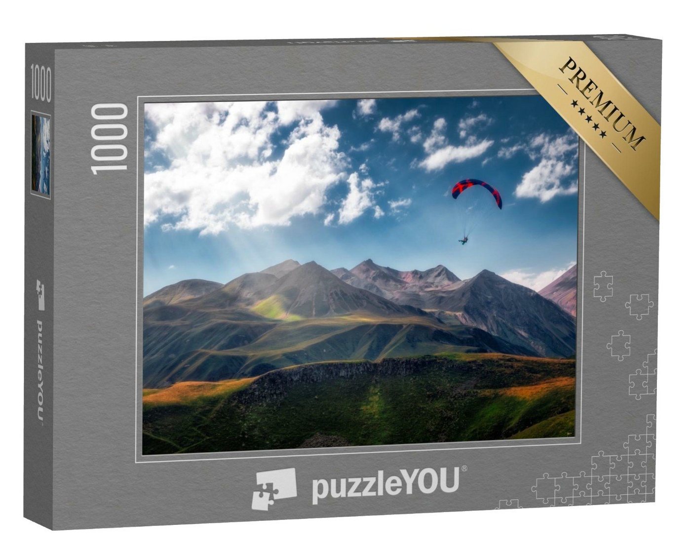 puzzleYOU Puzzle Gleitschirm über den Bergen, 1000 Puzzleteile, puzzleYOU-Kollektionen Sport von puzzleYOU