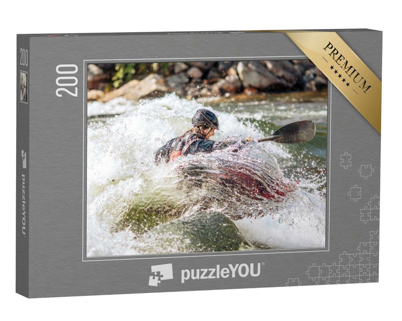 puzzleYOU Puzzle Kajak extrem im Wildwasserfluss, 200 Puzzleteile, puzzleYOU-Kollektionen Sport, Menschen von puzzleYOU