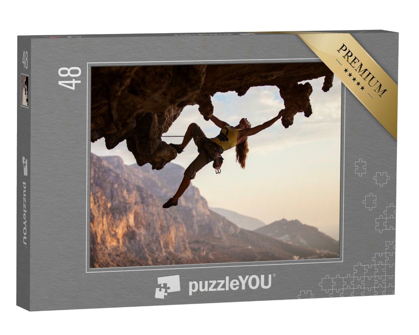 puzzleYOU Puzzle Klettern im Sonnenuntergang, Insel Kalymnos, 48 Puzzleteile, puzzleYOU-Kollektionen Sport von puzzleYOU