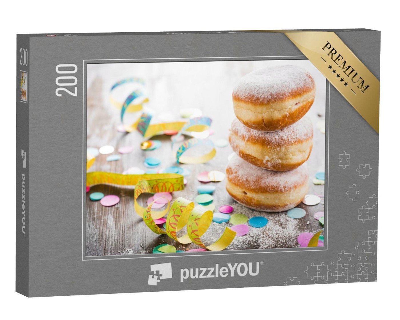 puzzleYOU Puzzle Konfetti und Berliner Ballen, 200 Puzzleteile, puzzleYOU-Kollektionen Jahreszeiten von puzzleYOU