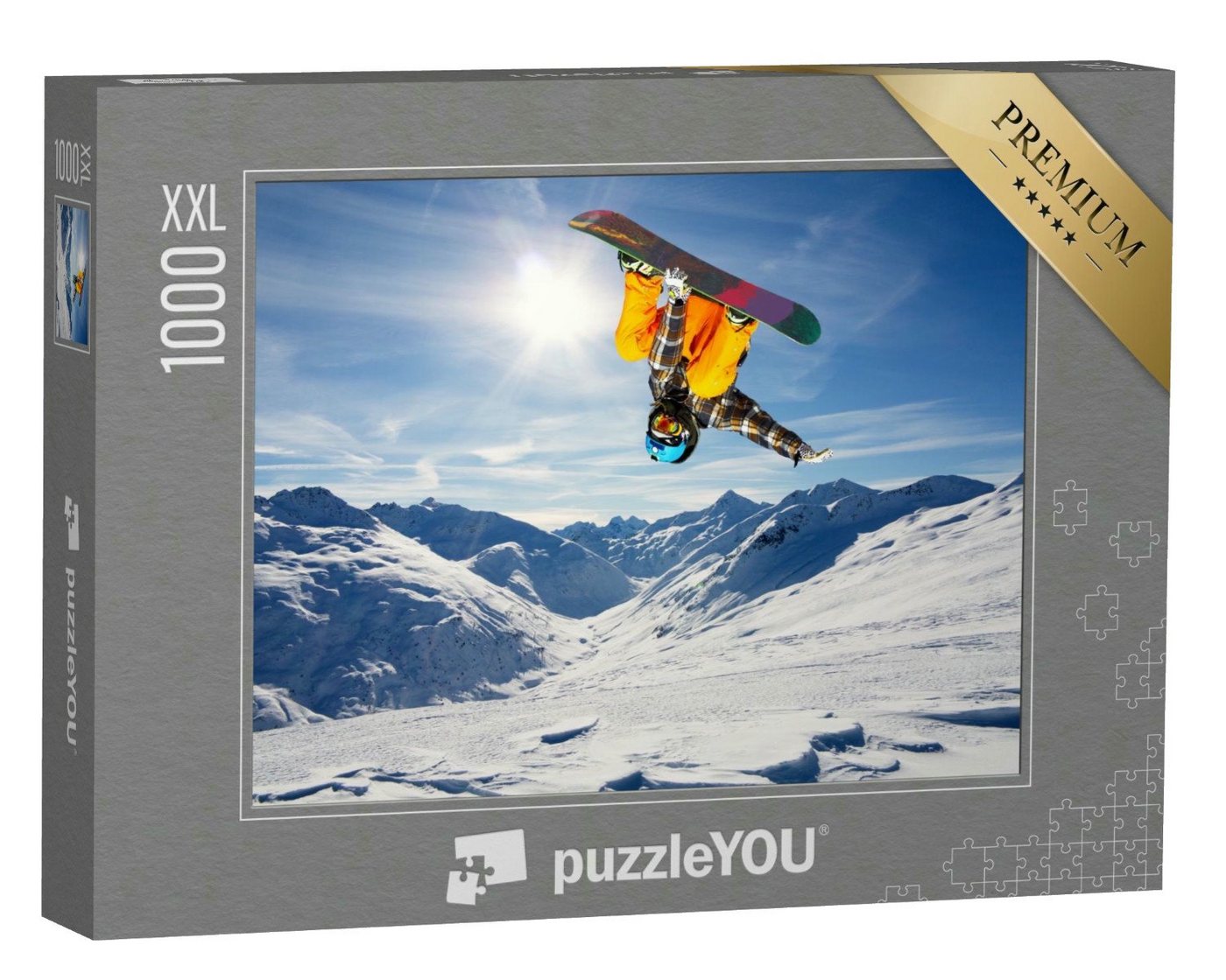 puzzleYOU Puzzle Snowborder beim spektakulären Sprung, 1000 Puzzleteile, puzzleYOU-Kollektionen Sport, Menschen von puzzleYOU