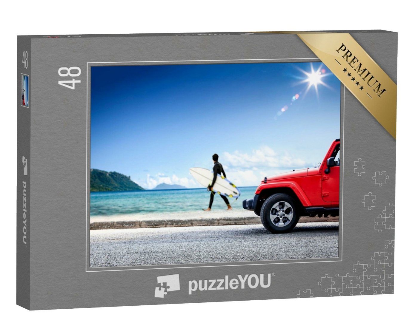 puzzleYOU Puzzle Surfer auf dem Weg zum Strand, 48 Puzzleteile, puzzleYOU-Kollektionen Sport von puzzleYOU