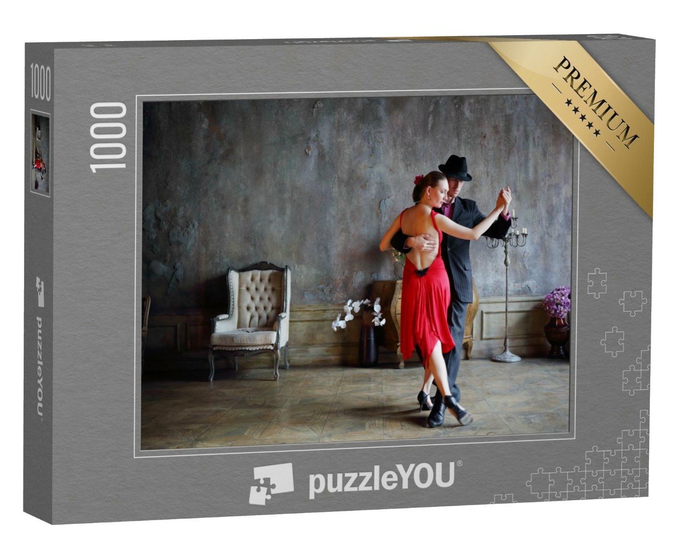 puzzleYOU Puzzle Tango im roten Kleid und schwarzen Anzug, 1000 Puzzleteile, puzzleYOU-Kollektionen Tanz, Menschen von puzzleYOU