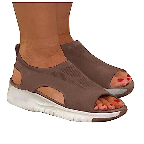 orthopädische Sandalen Damen, Orthopädische Sandalen Damen Sommer Bequem Waschbare Slingback Orthopädische Slide Sport Sandalen mit Weiche Fussbett Outdoor Trekkingsandalen Casual Strick Mesh Plateau von pxjsdwe