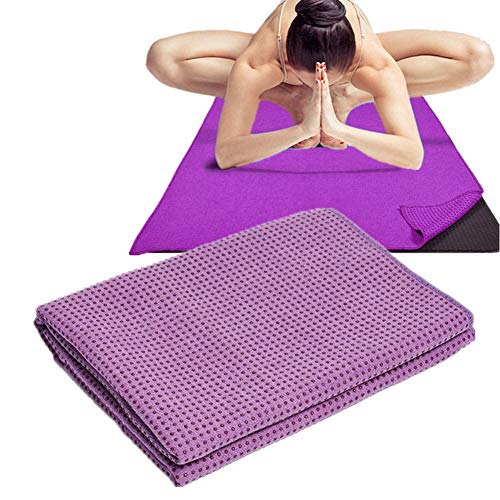 Yogatuch rutschfest Yoga Handtuch rutschfest Matte Handtuch für die Übung Handtuch für Yoga Mat Rutschfestes Trainingsmattenhandtuch Purple,- von pzcvo