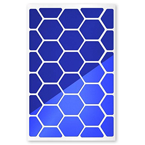 reflexsticker Hexagon | Classic-Edition | 6 Farben zur Auswahl | Zwei Reflexionsstärken (Light und Pro) | Bogenmaß L (16 x 10,5 cm) | Reflektoren für Kinderwagen, Fahrradrahmen, Helme (Light-blau) von reflecto