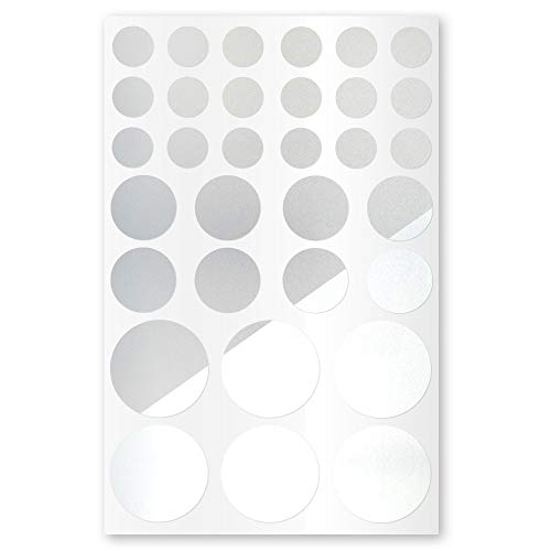reflexsticker Kreise Punkte | Classic-Edition mit 6 Farben zur Auswahl | Zwei Reflexionsstärken (Light und Pro) | Bogenmaß L (16 x 10,5 cm) | für Kinderwagen, Fahrrad, Roller, Helme (Light-weiß) von reflecto