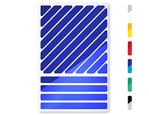 reflexsticker Streifen-Mix | Classic-Edition mit 6 Farben zur Auswahl | Zwei Reflexionsstärken (Light und Pro) | Bogenmaß L (16 x 10,5 cm) | für Kinderwagen, Fahrrad, Helme, Lastenrad (Light-blau) von reflecto