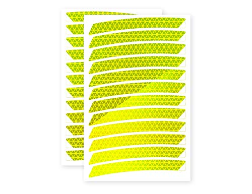 reflexsticker in Neon-Edition für Fahrradfelgen | gelb oder orange | 24 Streifen im Set | 26 bis 29 Zoll Felgen | Reflektoren-Aufkleber fürs Fahrrad, Mountainbike, Hollandrad (27,5ʺ/28ʺ/29ʺ, gelb) von reflecto