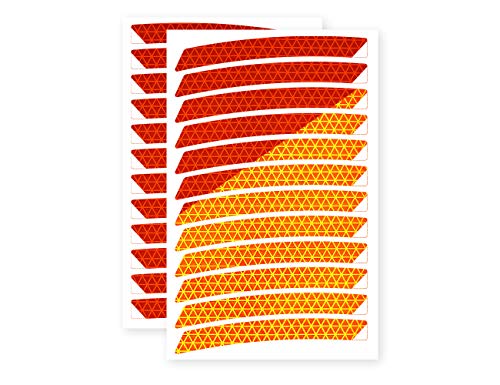 reflexsticker in Neon-Edition für Fahrradfelgen | gelb oder orange | 24 Streifen im Set | 26 bis 29 Zoll Felgen | Reflektoren-Aufkleber fürs Fahrrad, Mountainbike, Hollandrad (27,5ʺ/28ʺ/29ʺ, orange) von reflecto