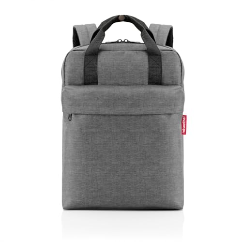allday backpack M iso twist silver - vielseitiger Tages-Rucksack, Hangepäck, für Arbeitsweg, Shoppingtour oder City-Trip von reisenthel