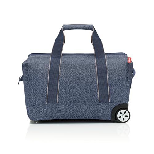 reisenthel Allrounder Trolley Herringbone Dark Blue – Vielseitige Arzttasche auf Rollen für Reisen, Arbeit oder Freizeit – 2-stufiger Teleskopgriff, 2 leichtgängige Rollen von reisenthel