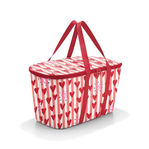 reisenthel coolerbag Hearts & Stripes - Kühltasche aus hochwertigem Polyestergewebe – Ideal für das Picknick, den Einkauf und unterwegs von reisenthel