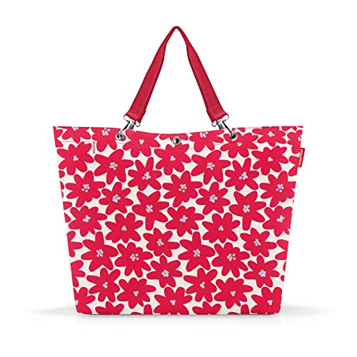 reisenthel shopper XL daisy red – Geräumige Shopping Bag und edle Handtasche in einem – Aus wasserabweisendem Material von reisenthel