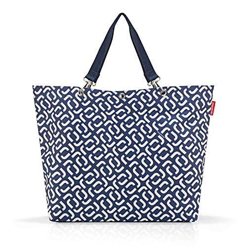 reisenthel shopper XL signature navy – Geräumige Shopping Bag und edle Handtasche in einem – Aus wasserabweisendem Material von reisenthel