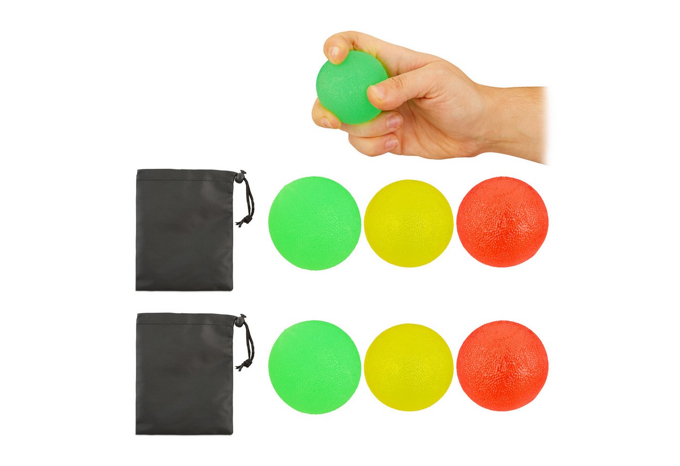 relaxdays Handmuskeltrainer 6 x Fingertrainer Ball von relaxdays