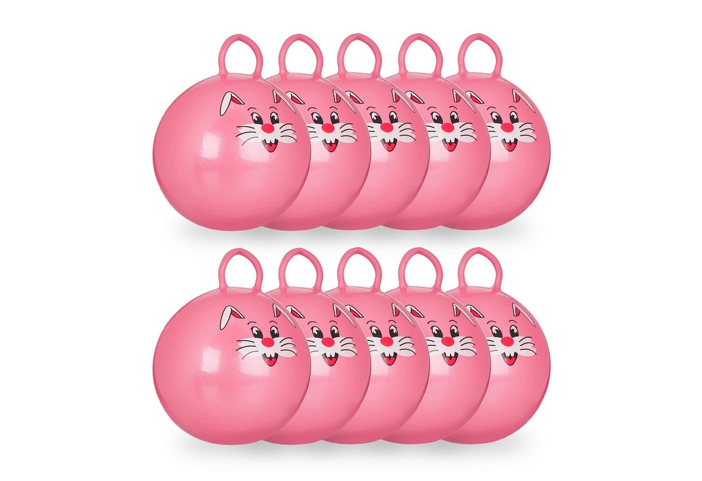 relaxdays Hüpfspielzeug 10 x Hüpfball Kinder pink von relaxdays