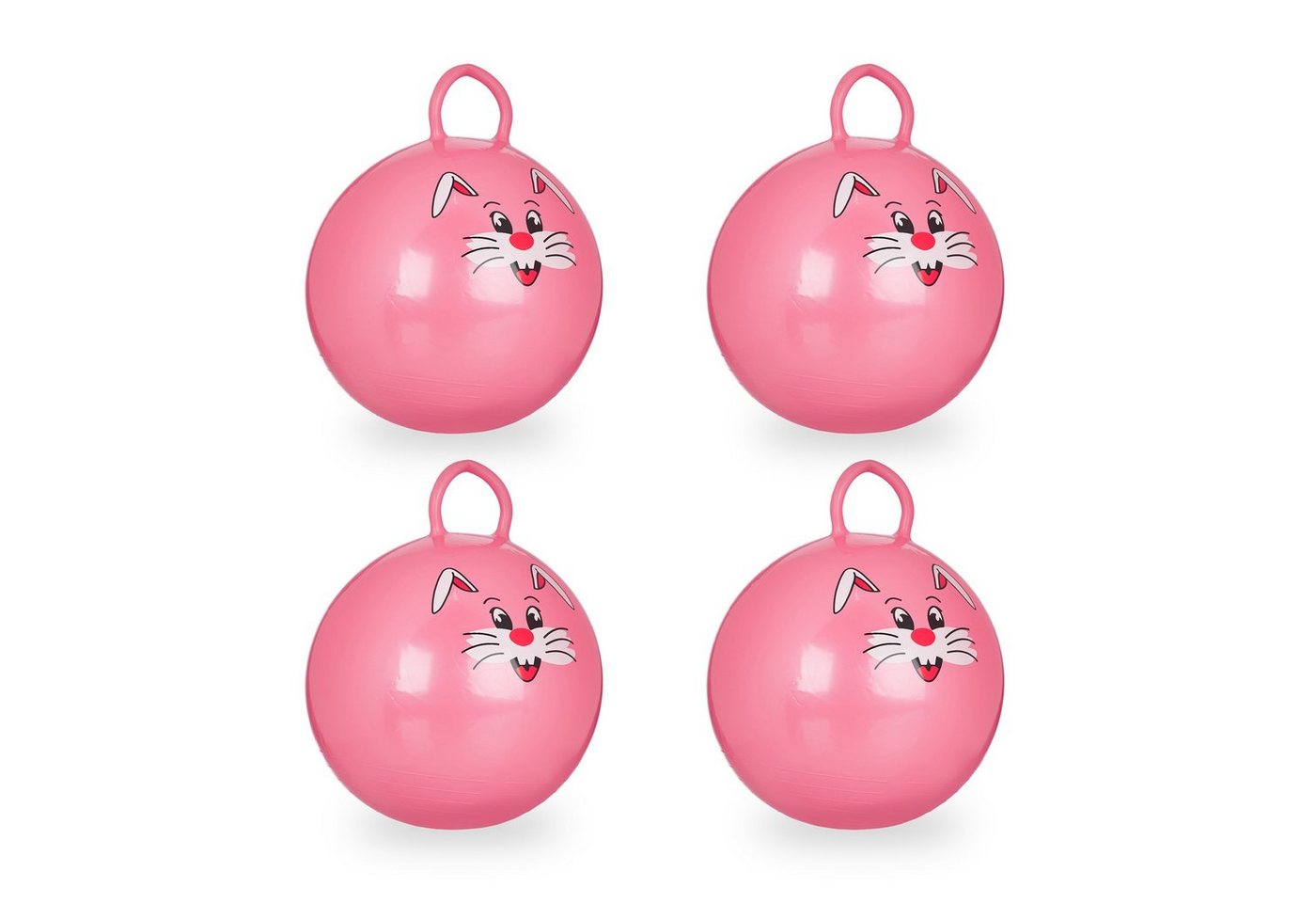 relaxdays Hüpfspielzeug 4 x Hüpfball Kinder pink von relaxdays