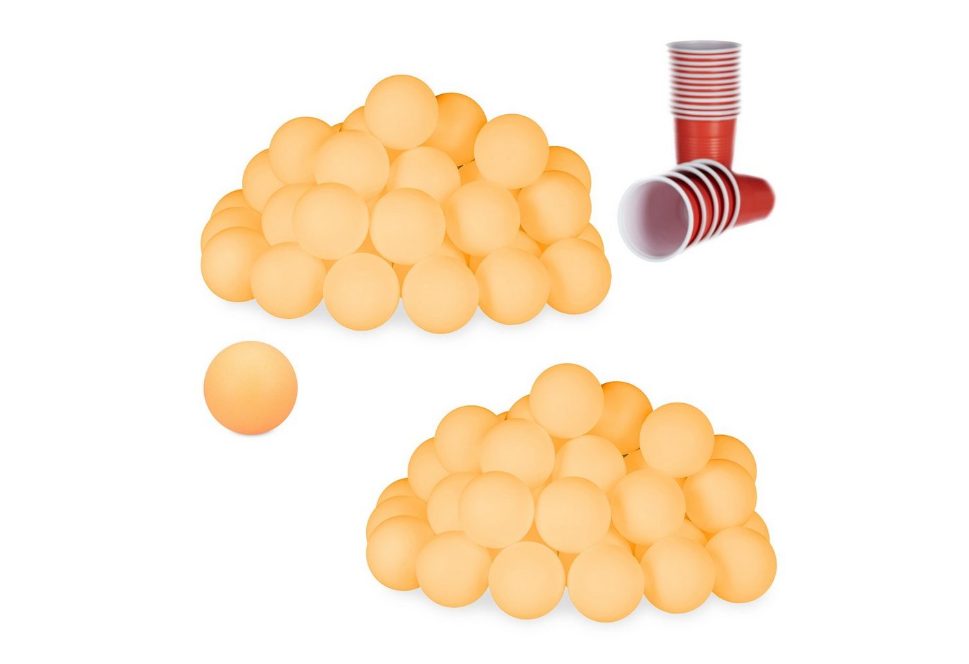 relaxdays Tischtennisball 96 x Beer Pong Bälle orange von relaxdays
