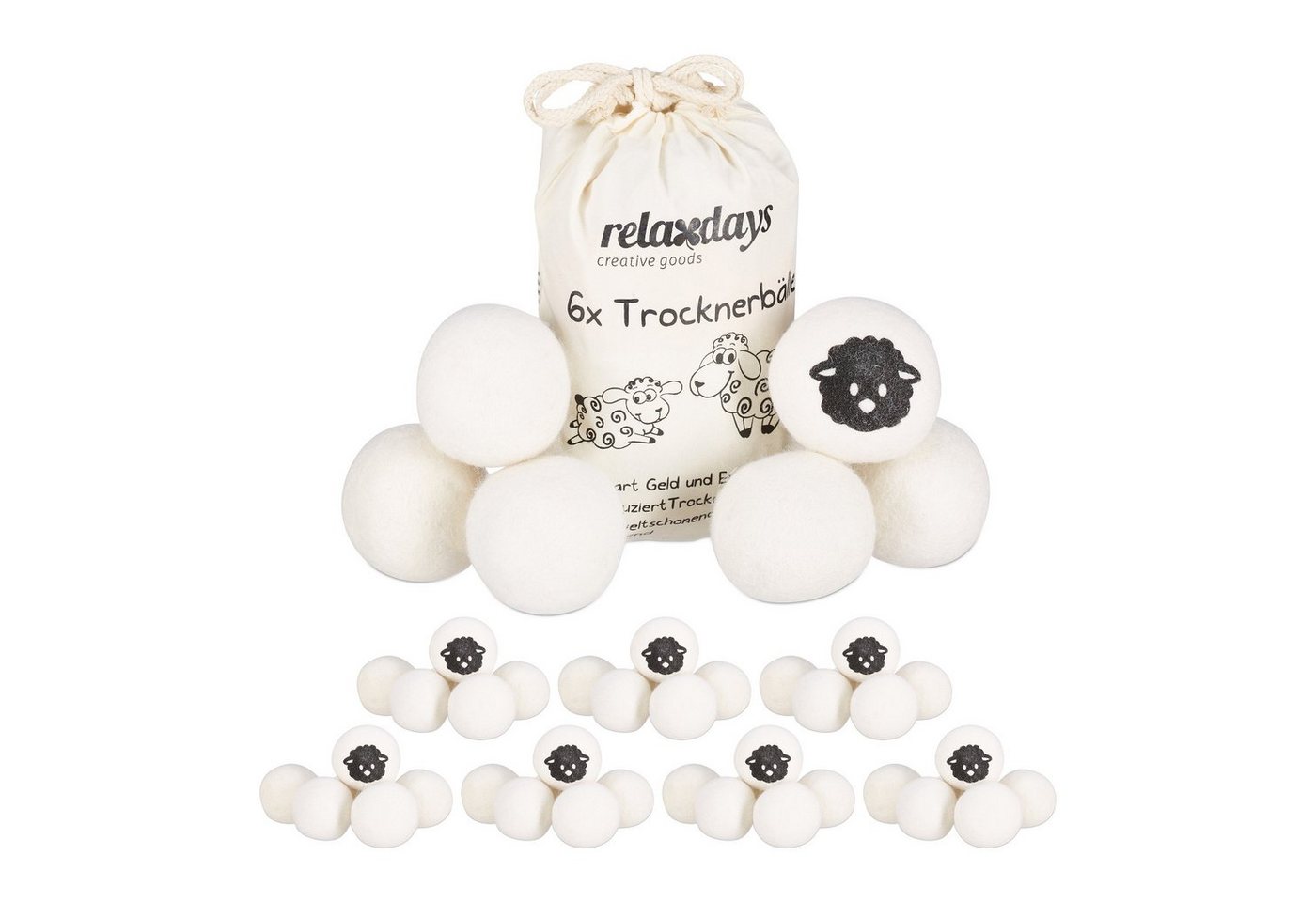 relaxdays Wäschetrockner-Kondensator 48 x Trocknerbälle von relaxdays