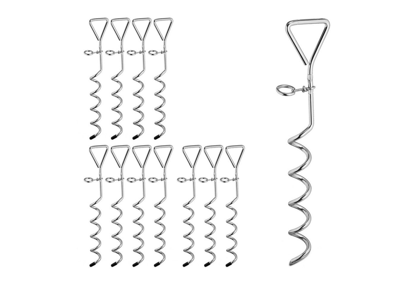 relaxdays Zelthering 12 x Spiralhering Stahl von relaxdays