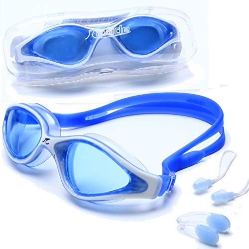 riptide Schwimmbrille - Taucherbrille ohne Nase in schwarz I mit Ohrenstöpsel und Nasenklammer I blau von riptide