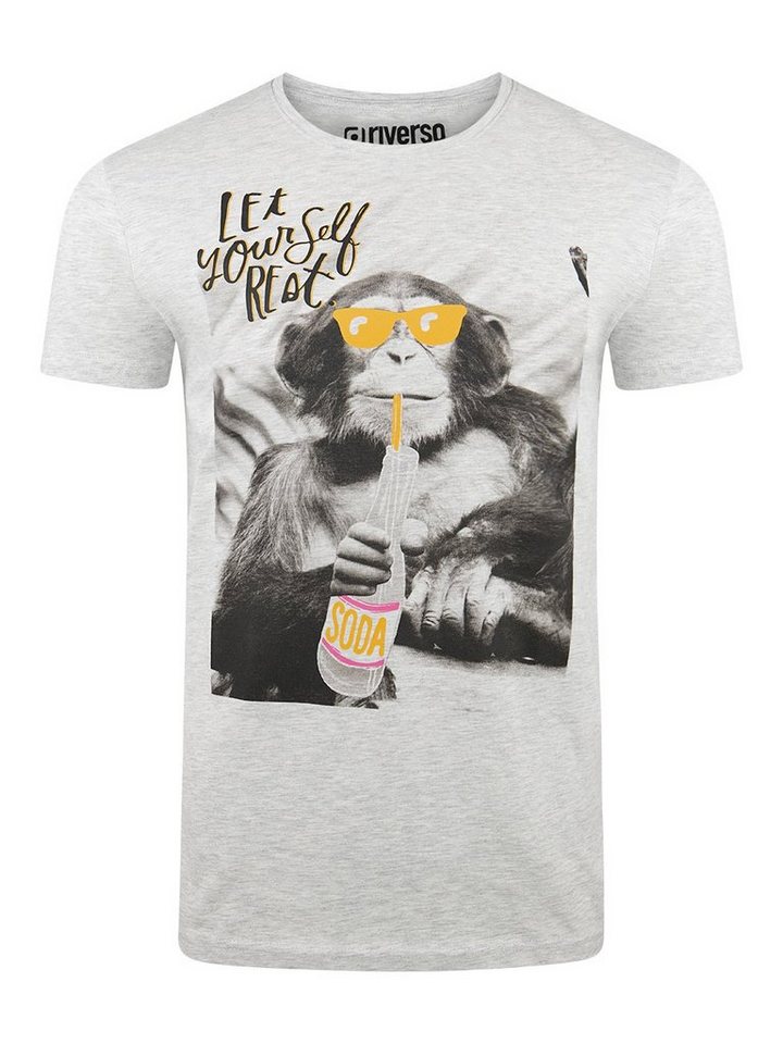 riverso T-Shirt Herren Fotoprintshirt RIVCharly Regular Fit (1-tlg) Kurzarm Tee Shirt mit Rundhalsausschnitt von riverso
