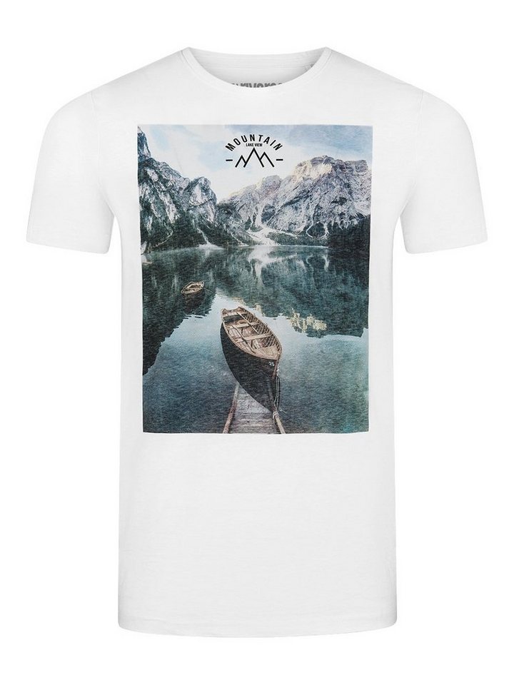 riverso T-Shirt Herren Fotoprintshirt RIVLukas Regular Fit (1-tlg) Kurzarm Tee Shirt mit Rundhalsausschnitt aus 100% Baumwolle von riverso