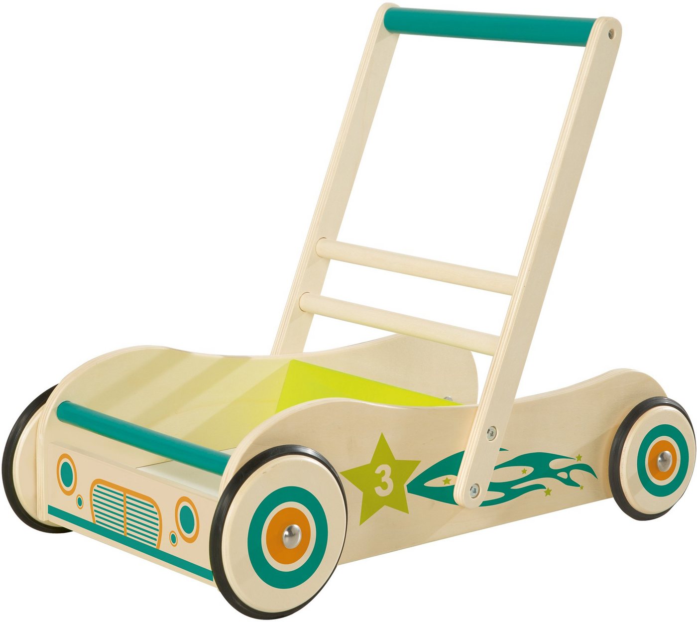 roba® Lauflernwagen, aus Holz mit Bremse von roba®